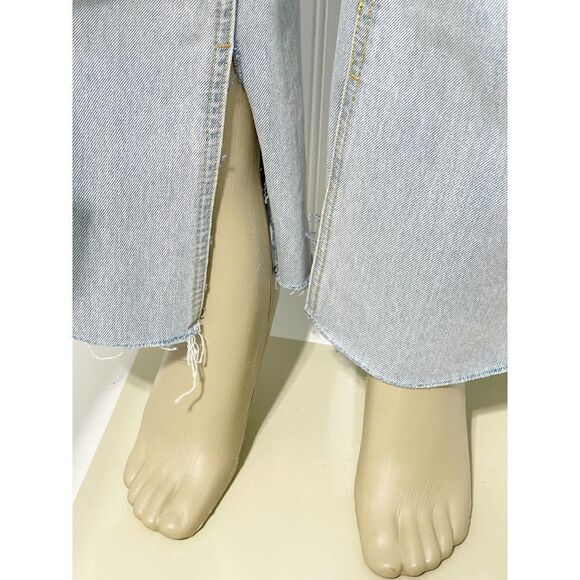 Avec Les Filles Jeans Straight Leg High Rise Jeans With Slit Hem Blue Size 28 - Picture 6 of 16